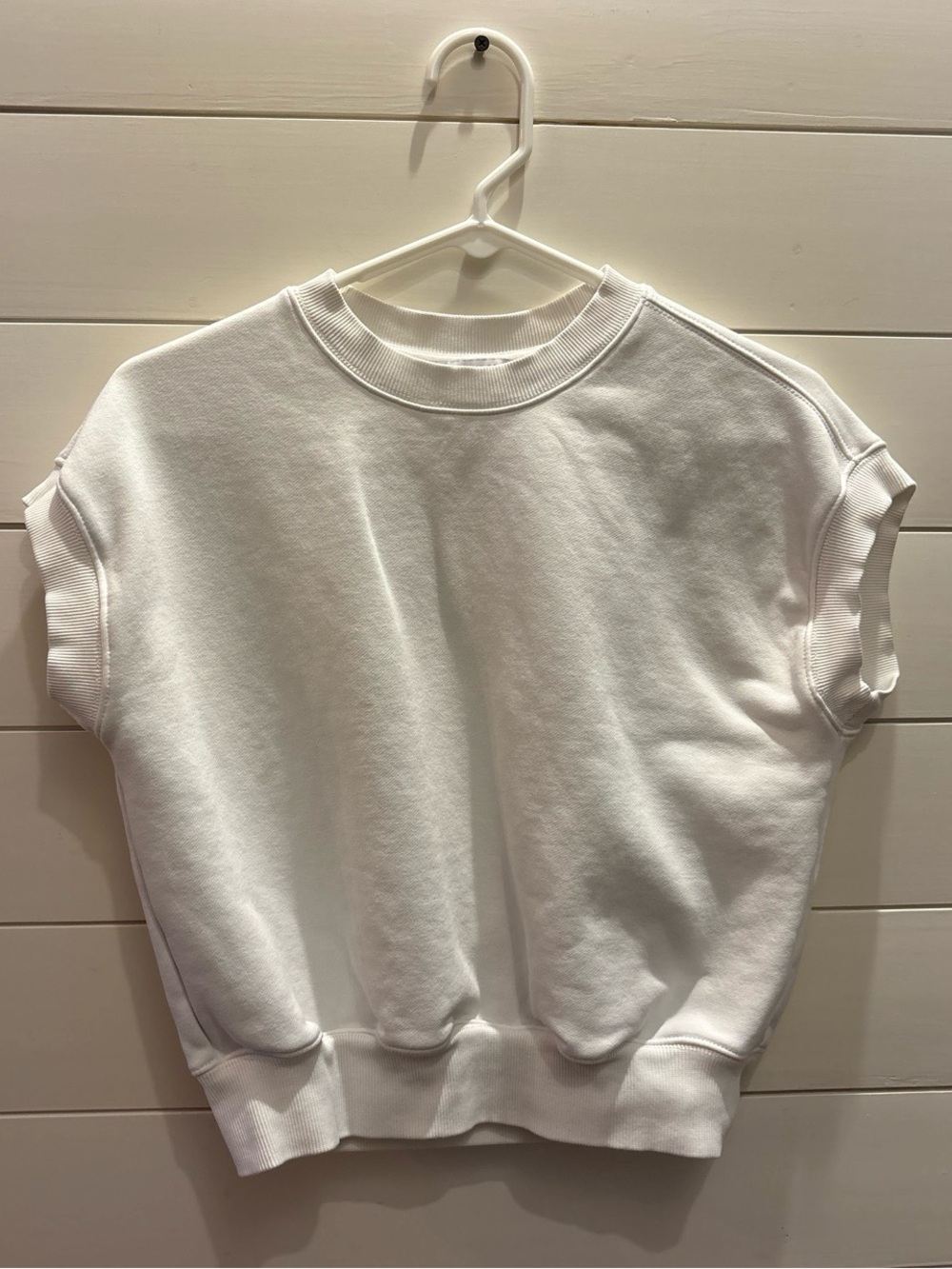 Athleta White Pullover Top Minimalist Clean Lines Loungewear